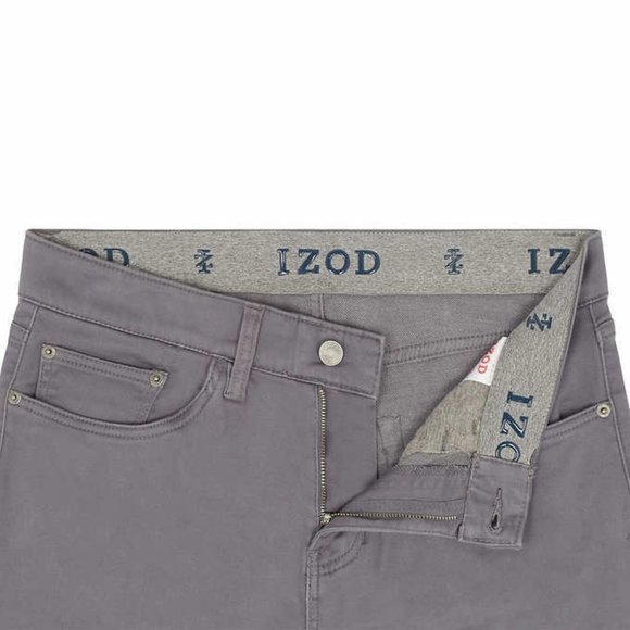 GRAY - Izod Men's Stretch 5 Pocket Regular Fit Jeans - Picture 6 of 11